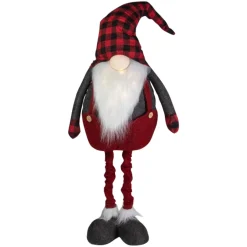 Outlet LED Lighted Extendable Plaid Gnome Christmas Figure - 41" Gnomes
