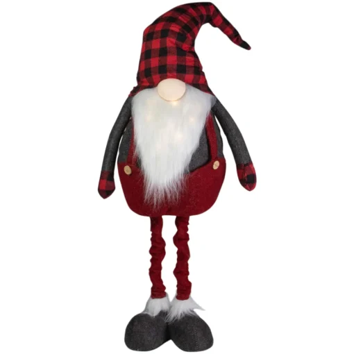 Outlet LED Lighted Extendable Plaid Gnome Christmas Figure - 41" Gnomes