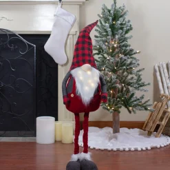 Outlet LED Lighted Extendable Plaid Gnome Christmas Figure - 41" Gnomes