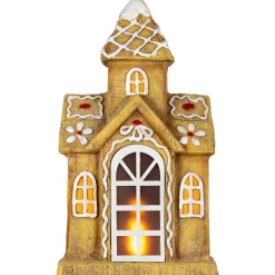 Online LED Lighted Gingerbread House with Icing Accents Christmas Decoration - 16" Gingerbread