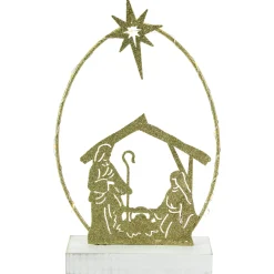 Sale LED Lighted Glitter Holy Family Nativity Scene Christmas Decoration - 14" Nativity