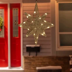 Sale LED Lighted Hanging Bethlehem Star Outdoor Christmas Decoration - 22" - Warm White Stars