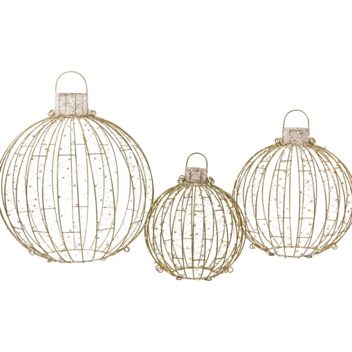Outlet LED Lighted Hanging Ornaments Outdoor Christmas Decoration - Set of 3 Lighted