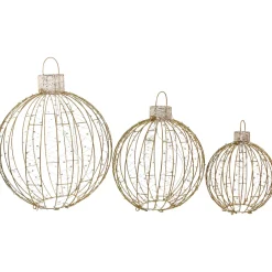 Outlet LED Lighted Hanging Ornaments Outdoor Christmas Decoration - Set of 3 Lighted