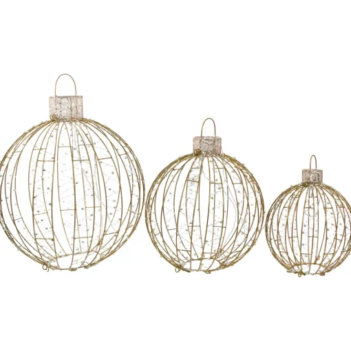 Outlet LED Lighted Hanging Ornaments Outdoor Christmas Decoration - Set of 3 Lighted