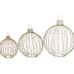 Outlet LED Lighted Hanging Ornaments Outdoor Christmas Decoration - Set of 3 Lighted