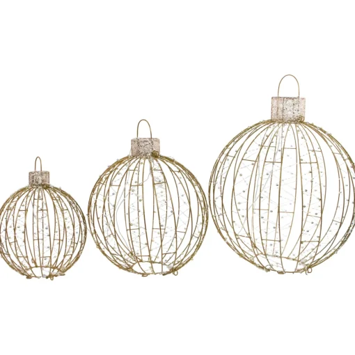 Outlet LED Lighted Hanging Ornaments Outdoor Christmas Decoration - Set of 3 Lighted