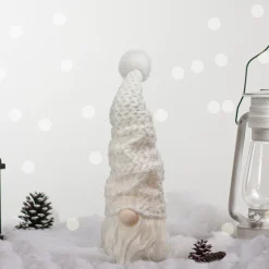 Sale LED Lighted Knitted Sweater Hat Gnome Christmas Figure - 15" - White Gnomes