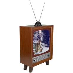 LED Lighted Musical Snowing Windmill TV Set Decoration - 21" Animated & Musical