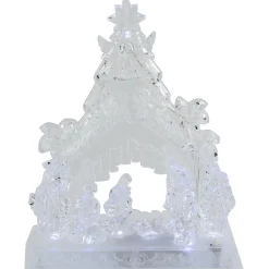 Outlet LED Lighted Nativity Scene in Stable Acrylic Christmas Decoration - 10.75" Nativity