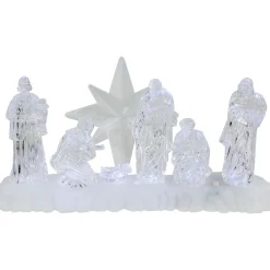 New LED Lighted Nativity Scene Acrylic Christmas Decoration - 12.25" Nativity