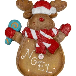 LED Lighted "Noel" Gingerbread Reindeer Christmas Decoration - 14.25" Animals