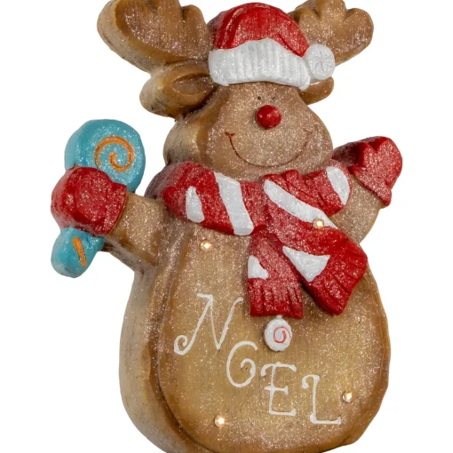LED Lighted "Noel" Gingerbread Reindeer Christmas Decoration - 14.25" Animals