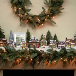 Best LED Lighted Post Office Christmas Village Decoration - 7" Building Sets