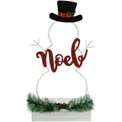 Sale LED Lighted Snowman Silhouette Christmas "Noel" Sign - 12.75" Snowmen
