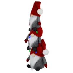 Hot LED Lighted Triple Stacked Gnomes Christmas Decoration - 26