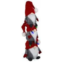 Hot LED Lighted Triple Stacked Gnomes Christmas Decoration - 26