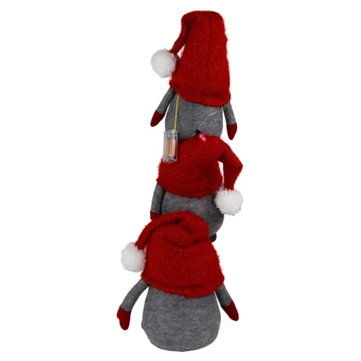 Hot LED Lighted Triple Stacked Gnomes Christmas Decoration - 26" - Multicolor Lights Gnomes