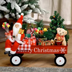 Sale Lighted and Musical Santa Claus Merry Christmas Wagon Decoration - 20" Animated & Musical