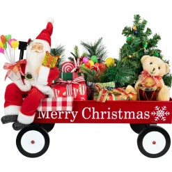 Sale Lighted and Musical Santa Claus Merry Christmas Wagon Decoration - 20" Animated & Musical