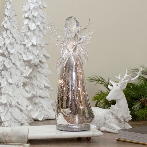 Outlet Lighted Angel Holding a Star Christmas Figurine - 13” Angels