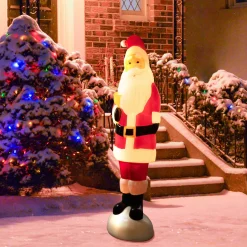 Outlet Lighted Blow Mold Santa Claus Outdoor Christmas Decoration - 59" Santa Claus