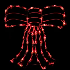 Sale Lighted Bow Christmas Window Silhouette Decoration - 14" - Red Window
