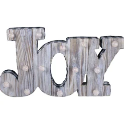 Sale Lighted 3D Wooden "JOY" Christmas Decoration - 14" Wall