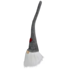 Online Lighted Gnome with Heart Hat Christmas Figure - 13" - Gray Gnomes