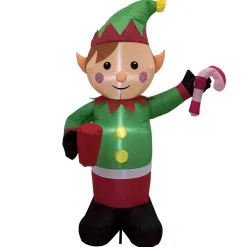 Best Lighted Inflatable Elf Outdoor Christmas Decoration - 4.25' Inflatable