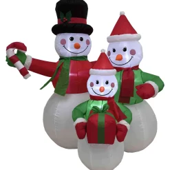 Clearance Lighted Inflatable Family of Snowman Outdoor Christmas Decoration - 4' Inflatable