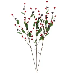 Discount Lighted Mixed Berry Pinecone Christmas Spray - 24" - Warm White - Set of 3 Sprays, Picks & Branches