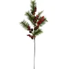 Hot Lighted Pinecone, Berry and Pine Christmas Spray - 27" - Warm White Sprays, Picks & Branches