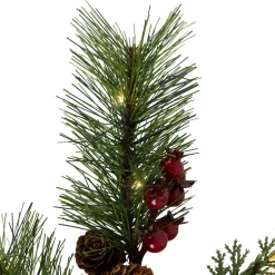 Hot Lighted Pinecone, Berry and Pine Christmas Spray - 27