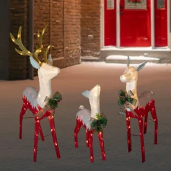 Best Lighted Reindeer Family Outdoor Christmas Decoration - 52.5" - Warm White -Set of 3 Animals