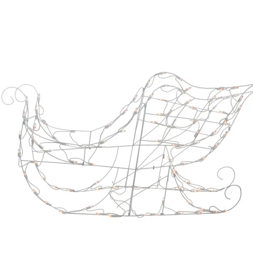 Best Lighted Sleigh Outdoor Christmas Decoration - 42" - Clear Lights Trains
