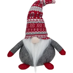 Online Lodge-Style Plush Gnome Christmas Figure - 17" - Red, Gray, and White Gnomes