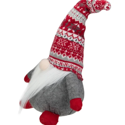 Online Lodge-Style Plush Gnome Christmas Figure - 17" - Red, Gray, and White Gnomes