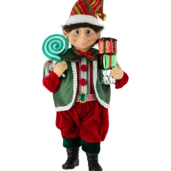 Online Lollipop Elf with Gifts Christmas Figure - 12" Elves & Fairies