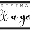 Merry Christmas To All and To All a Good Night 7.5" x 31.5" Framed Christmas Wall Decor Sign Poster in a Natural Wooden Frame with UV Acrylic Wall