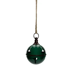 Clearance Metal Jingle Bell Hanging Christmas Decoration - 5" - Green Bells
