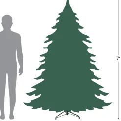 Sale Metallic Platinum Artificial Tinsel Christmas Tree - 7 ft Clear Lights Pre-Lit