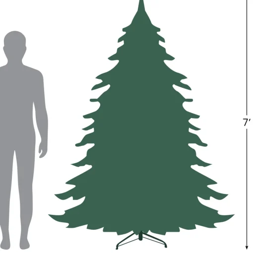 Sale Metallic Platinum Artificial Tinsel Christmas Tree - 7 ft Clear Lights Pre-Lit