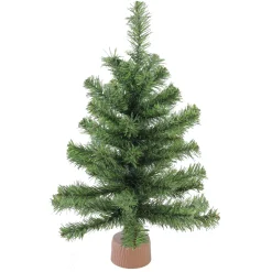 Best Mini Canadian Pine Medium Artificial Christmas Tree with Faux Wood Base - 18" - Unlit Unlit