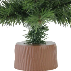 Best Mini Canadian Pine Medium Artificial Christmas Tree with Faux Wood Base - 18