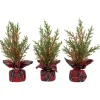 Clearance Mini Cedar Artificial Christmas Trees - 10" - Set of 3 Unlit