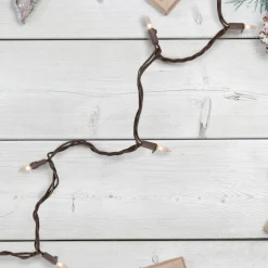 Clearance Mini Commercial Christmas Light Set - Clear - 300ct - 68' Brown Wire Commercial