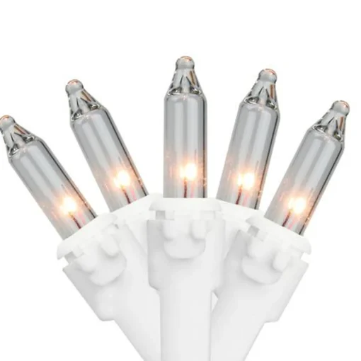 Best Mini Commercial Christmas Light Set - Clear - 300ct - 34' White Wire Commercial