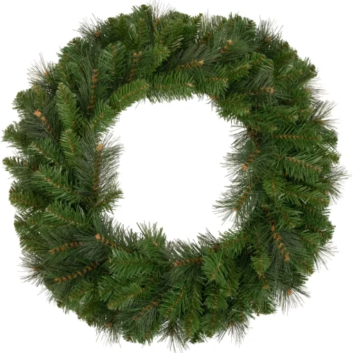 Discount Mixed Beaver Pine Artificial Christmas Wreath, 24-Inch, Unlit Unlit