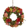 Discount Mixed Floral Artificial Wooden Spring Wreath - 12.5" Unlit